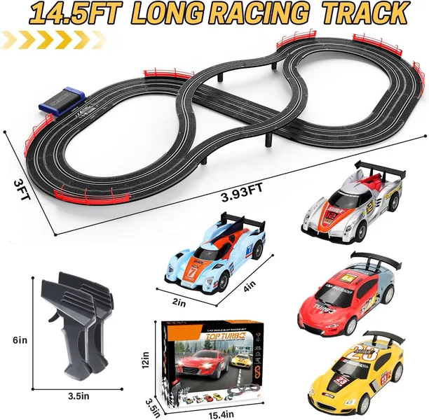 Slot Toys Hand-operate Track Cars 4.9 Meter Stainless Steel Track Set Slot Toys for Kids view 2