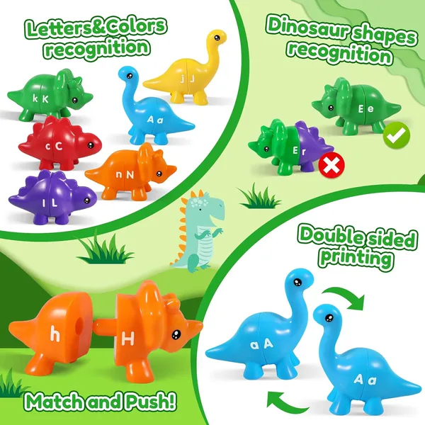 Kids Dinosaur Alphabet Matching Toy 26 PCS ABC Letter Learning Set Educational Gift for Toddlers view 2
