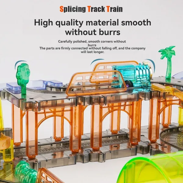 Factory New RC Race Car Electric Train ABS Educational Puzzle Assembly Track Set for Kids 2-4 & 5-7 Years view 5