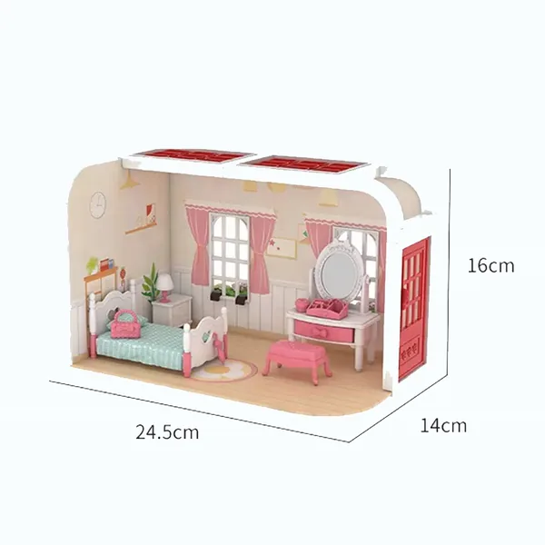 Kids Educational Toys DIY Kids Fun Plastic Diy Furniture Bedroom House Toy Furniture Model DIY Toy House view 5