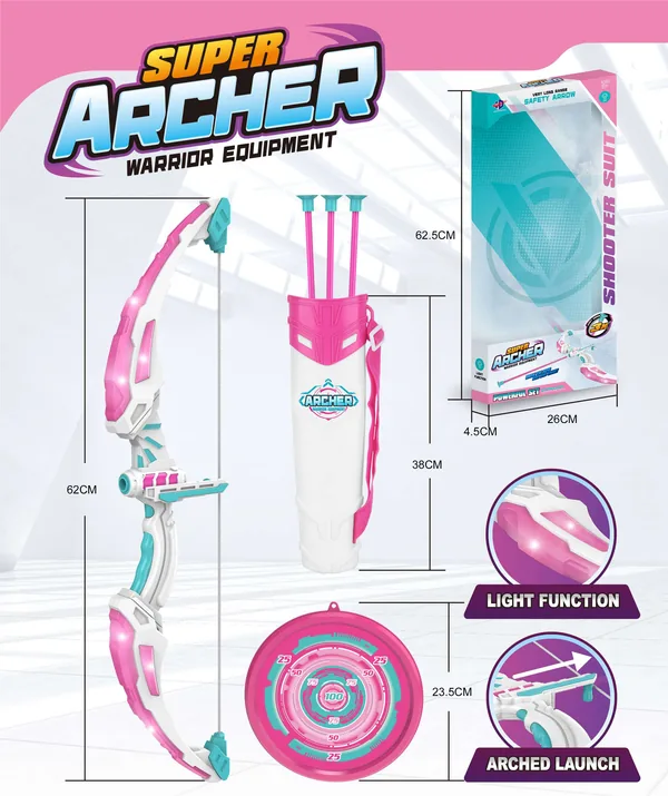 2024 New Light-up Kids Bow and Arrows Toy Arrows Outdoor Sport Toy With Target and Suction Cup Arrows for Boys and Girls view 4