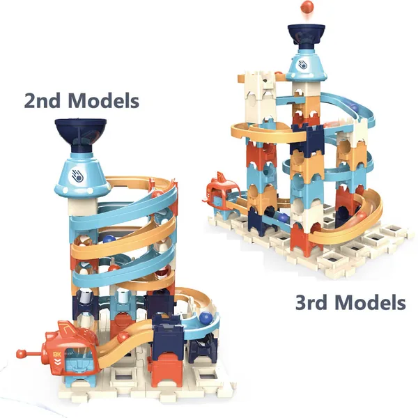 Kids Building Block Ejection Ball Run Toy Set with 3 Changeable Shapes Marble Race Track for Boys Girls view 5