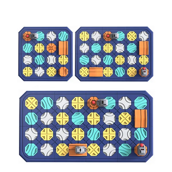 Dual Truck DIY Building Blocks Construction Track Maze Game Set Kid Educational Space Inertia Car (64pcs) Plastic Material view 4
