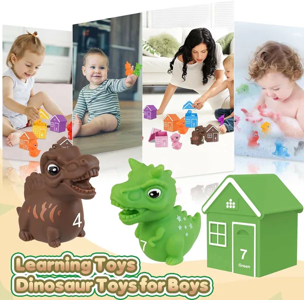 Dinosaur Bath Toy Soft Toys Animals Set Montessori Educational Toys 2023 for Toddlers Kids Boys Girls Gifts view 4