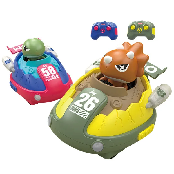 Remote Control Cars for Kids Toy Animals Dinosaur RC Ejecting Bumper Car RC Battle Race Car Set of 2 Players with Light-up Toys view 3