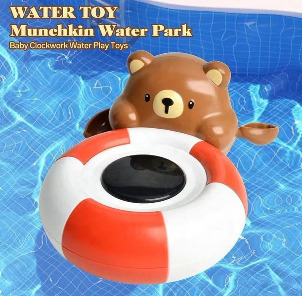 Kid Bath Toy Digital Thermometer Wind up Cute Bear Bath Toys Floating Swimming Play Bath Toy for Kids view 2