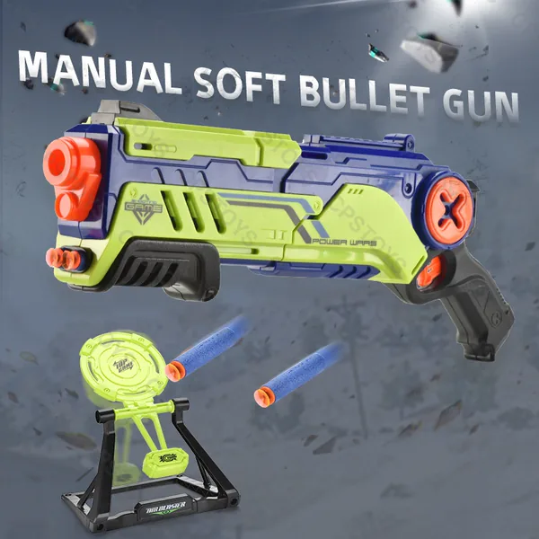 Discount 2 in 1 Blaster With Soft Bullet Gun Kids Toy Gun Foam Blaster Soft Bullet Toy Splatter Gun