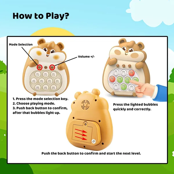 New Factory Price Quicks Pop Bubble Electronic Whack a Mole Relieve Stress Console Sensory Fast Push Puzzle Game for Kids view 5