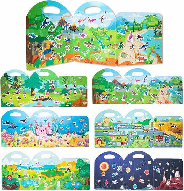 2023 Portable Jelly Sticker Quiet Book Montessori Busy Book Educational DIY Learning Toys view 5