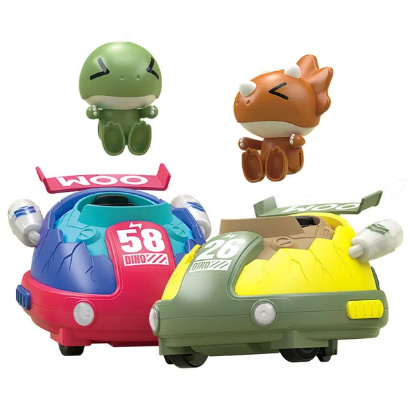 Remote Control Cars for Kids Toy Animals Dinosaur RC Ejecting Bumper Car RC Battle Race Car Set of 2 Players with Light-up Toys