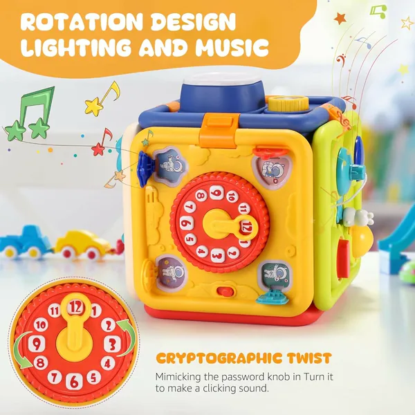 2024 6 in 1 Baby Activity Cubes Multi-function Montessori Sensory Learning Toys for Kids Early Educational view 5