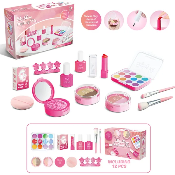 Princess Cosmetic Set Toys Kids Makeup Kit for Girls Plastic Beauty Vanity Pretend Play Set view 4
