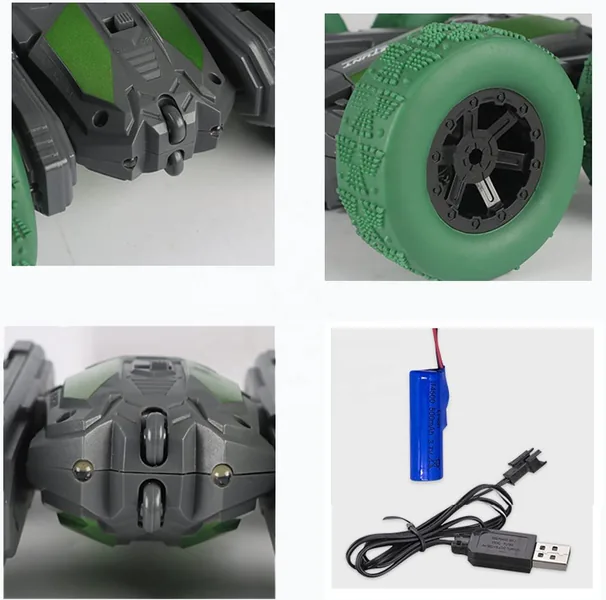 Double Sided 360 Rotating RC Car Music-Light-Up Outdoor Toy Remote Control Car Stunt Truck view 2