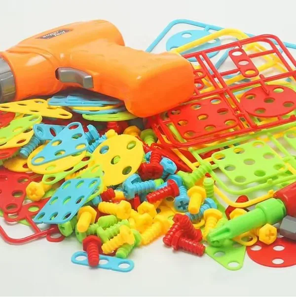 2024 Children's Educational Toys DIY Electric Drill Screw Puzzle Toy Set Plastic view 4