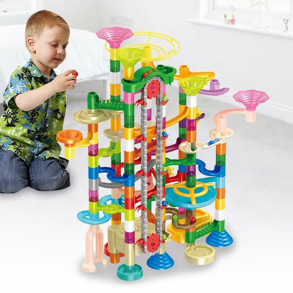 DIY Educational Toys 236PCS Electric Marble Run Set with Different 14MM Balls Marble Race Run Toy view 2