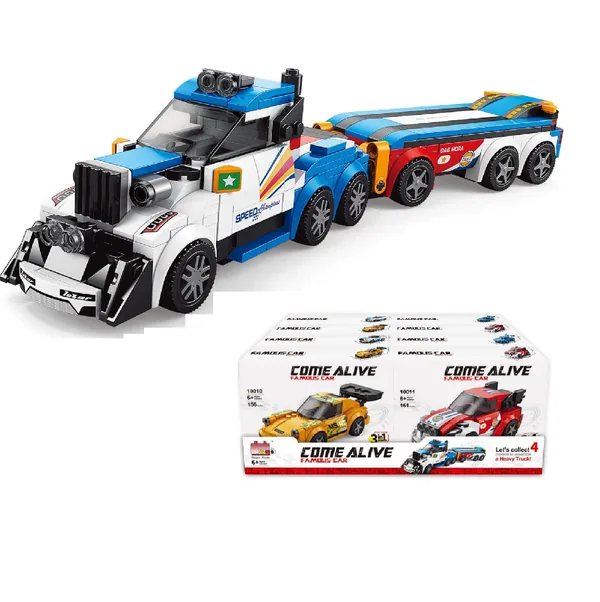 Magic 1276pcs 4 in 1 Car Creative Construction Model Car and Truck Set Assemble Building Blocks