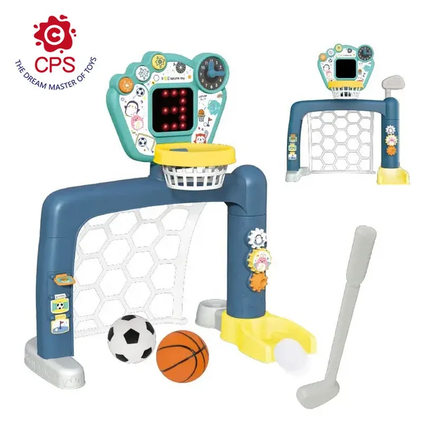 New Portable 3-in-1 Outdoor Sports Toy Golf Basketball & Toss Game Stand for Toddlers Made of Durable Plastic view 5