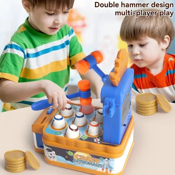 Whack Mole Game for Kids Pounding Toys Toddler Space Gopher Game With Light-up Toys view 3