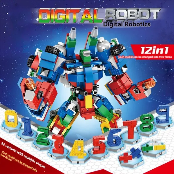 570PCS Building Blocks Toy Set for Children DIY Assembled Toy 12 in 2 Number Robot Educational Toy view 2