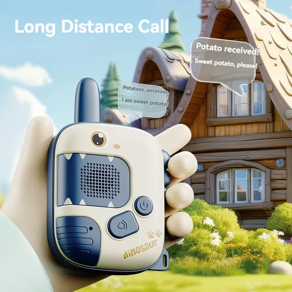 2024 2pcs in 1 Bear Dinosaur Pretend Play Long Rang 2 Way Radio Control Toys Walkie-talkie Toy for Kids view 3
