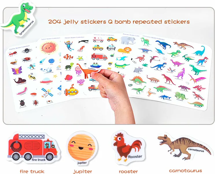 2023 Portable Jelly Sticker Quiet Book Montessori Busy Book Educational DIY Learning Toys view 3