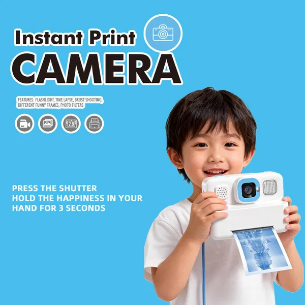 Kids Camera Instant Print Instant Cameras That Print Photos,Christmas Birthday Gifts for Girls Age 3-12 Portable Toy view 2