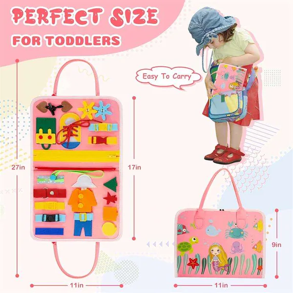2024 Montessori Busy Board Sensory Toys Basic Skill Toddler Busy Board Educational Activities Busy Board for Toddlers view 2