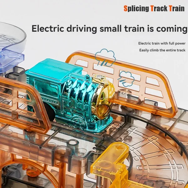 Factory New RC Race Car Electric Train ABS Educational Puzzle Assembly Track Set for Kids 2-4 & 5-7 Years view 4