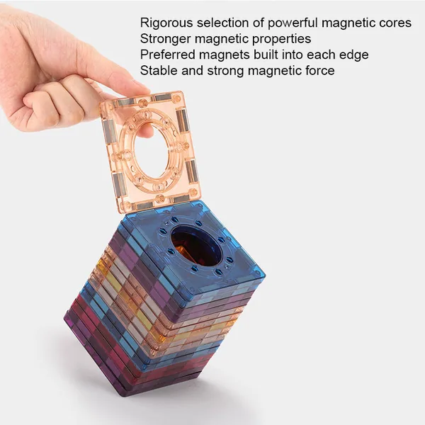 Educational Magnetic Building Blocks 188PCS of Marble Run Track 3D Plastic Pipe Magnetic Bricks