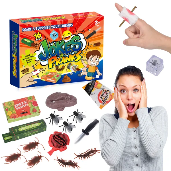 Prank Kit Funny Gag Gifts Joke Box Practical Jokes Perfect Party Favors 16 PCS Pranks for Kids April Fools Novelty Toys view 5