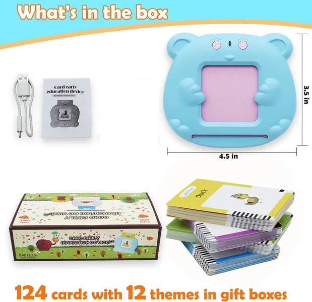 Interactive Talking Flash Card Toy for Boys 2-4 Years Kids Learning Sight Words for Speech Therapy Educational Cognitive Cards view 6