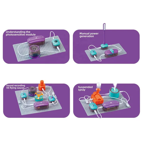Children Science Educational Electronic Circuit Blocks Kids Stem Toy Electronics Exploration Kit Physics Electric Circuit Kit