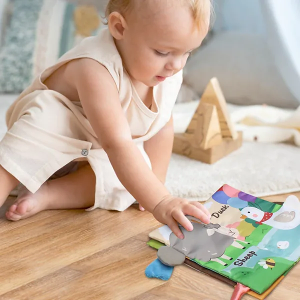 Baby Touch and Feel Cloth Soft Crinkle Books Early Learning Educational Toys With Multi-Color Soft Book view 5