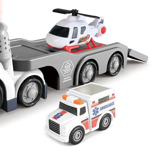 Outdoor Toy Sliding Cartoon Ambulance Truck Vehicle With Sound Light-up Toy Sliding Car for Kids view 2