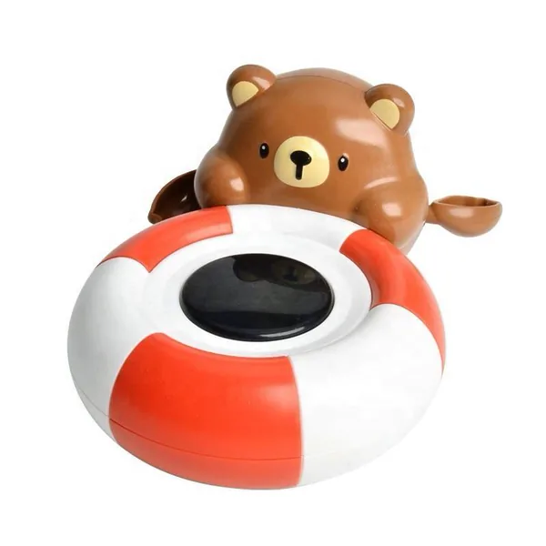 Kid Bath Toy Digital Thermometer Wind up Cute Bear Bath Toys Floating Swimming Play Bath Toy for Kids