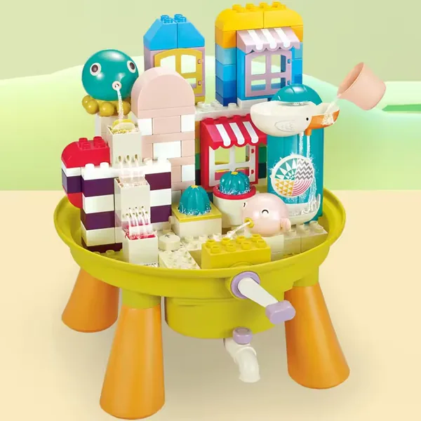 Educational Toy Building Blocks Toy Set 122PCS Water Table for Kids DIY Pretend Play Toy view 2