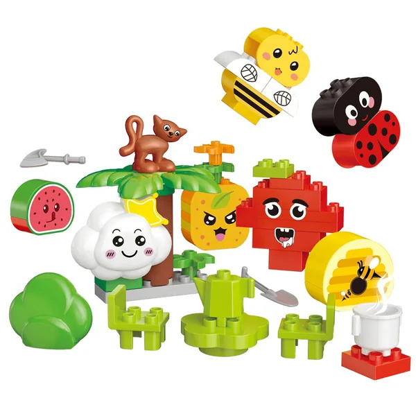 47PCS Big Size Building Blocks Set Organic Vegetable Farm Garden Building Toy Kids Pretend Play Preschool Educational Toy Gift
