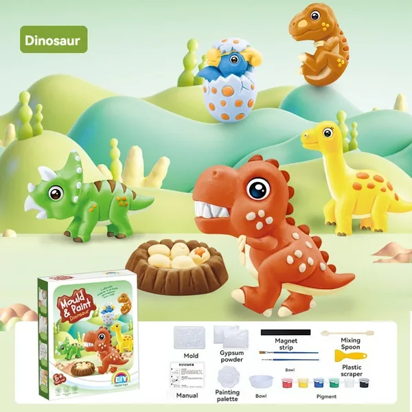 DIY Kids Arts and Crafts Set Painting Kit STEM Projects Toy Animals Ceramic Painting Kit for Kids Pretend Play Toy view 6