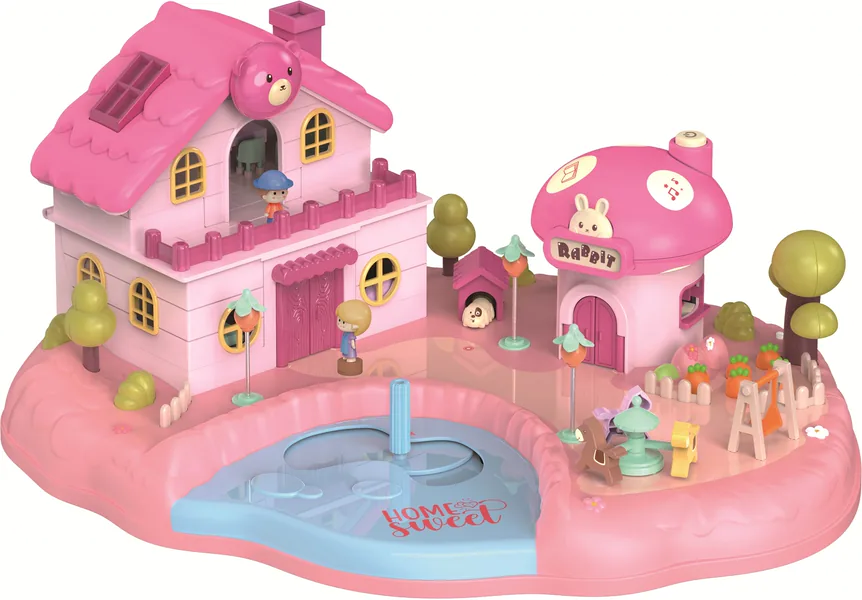 Educational Magnetic Mobile Induction Doll Scene Toy Pretend Play House Set with Music Light-up ABS Plastic Toys view 2