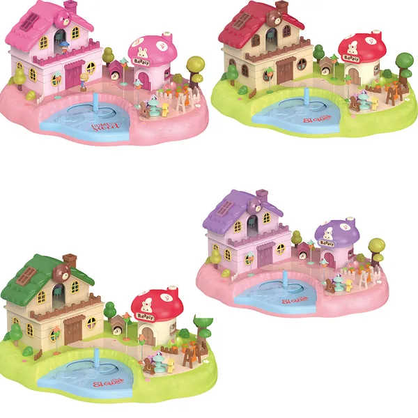 Educational Magnetic Mobile Induction Doll Scene Toy Pretend Play House Set with Music Light-up ABS Plastic Toys