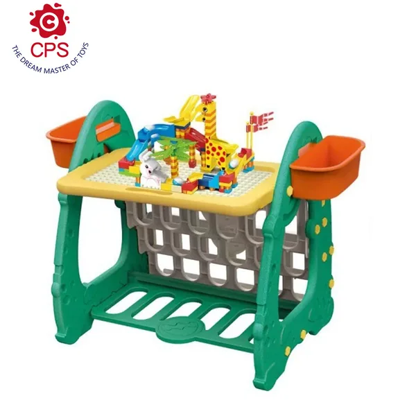 4 In1 Children 163PCS Building Blocks Toy Set with Kids Draw Table Pretend Play Toy Early Educational Toy view 5