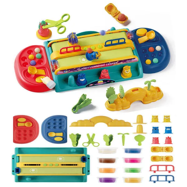Multi-functional Colorful Set Toy Fidgets Toy Colorful Clay Electric Conveyor Two-player Battle Table Pretend Play Toy