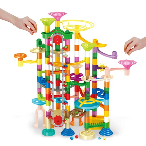 DIY Educational Toys 236PCS Electric Marble Run Set with Different 14MM Balls Marble Race Run Toy view 3