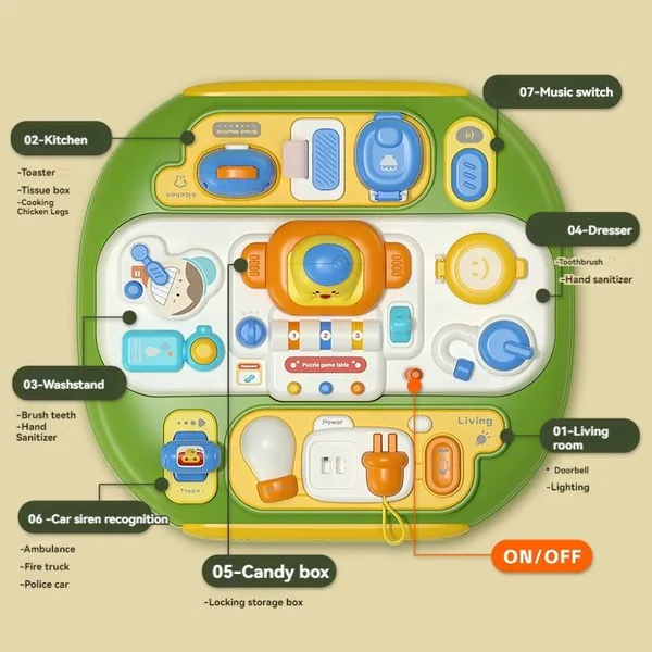 Multi-function Baby Learning Game Table Busy Board for Educational Toy Busy Board Musical Function view 2