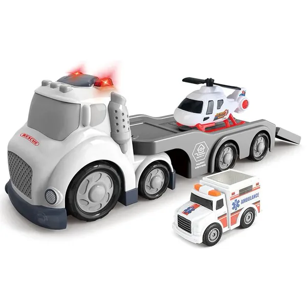 Outdoor Toy Sliding Cartoon Ambulance Truck Vehicle With Sound Light-up Toy Sliding Car for Kids view 3