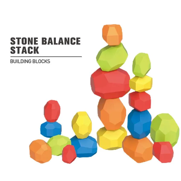 New Plastic Stacking Rocks Balance Stones Toy Educational Montessori Building Block Toys