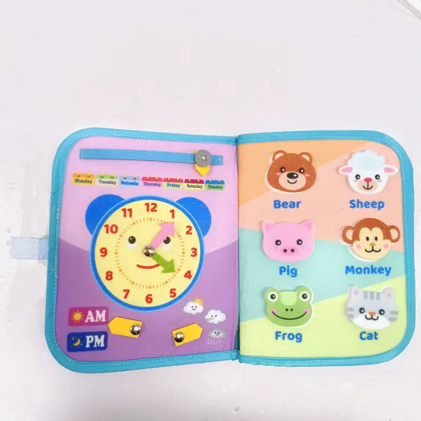 Montessori Toys Busy Board Book Learning Activities for Boy and Girls Felt Quiet Book for Toddler view 4