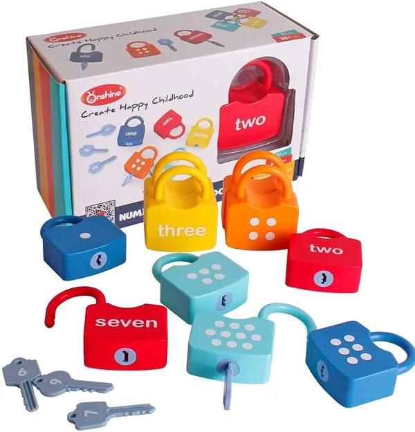 CPS Animals Numbers & Alphabet Design Kids Locking Toy Different Matching Game Montessori Learning Locks Toy view 2