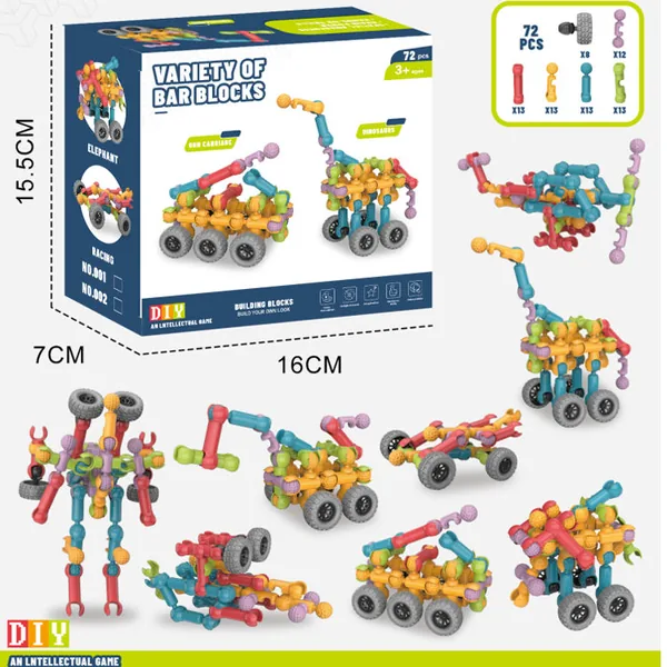 Custom Building Blocks Educational 72pcs DIY Plastic Smart Stick Building Blocks Toy for Kids view 6