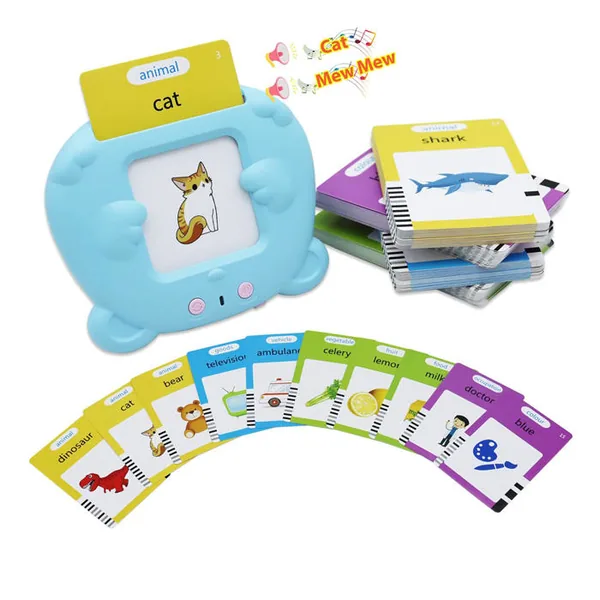Interactive Talking Flash Card Toy for Boys 2-4 Years Kids Learning Sight Words for Speech Therapy Educational Cognitive Cards view 2